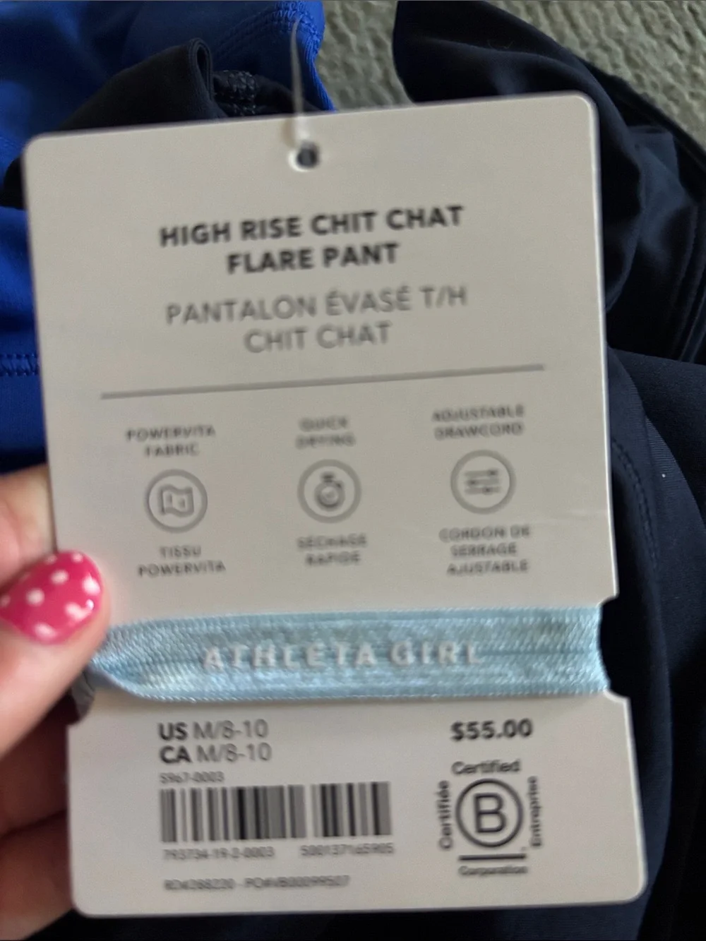 Athleta Girl Blue and Black Kids Leggings